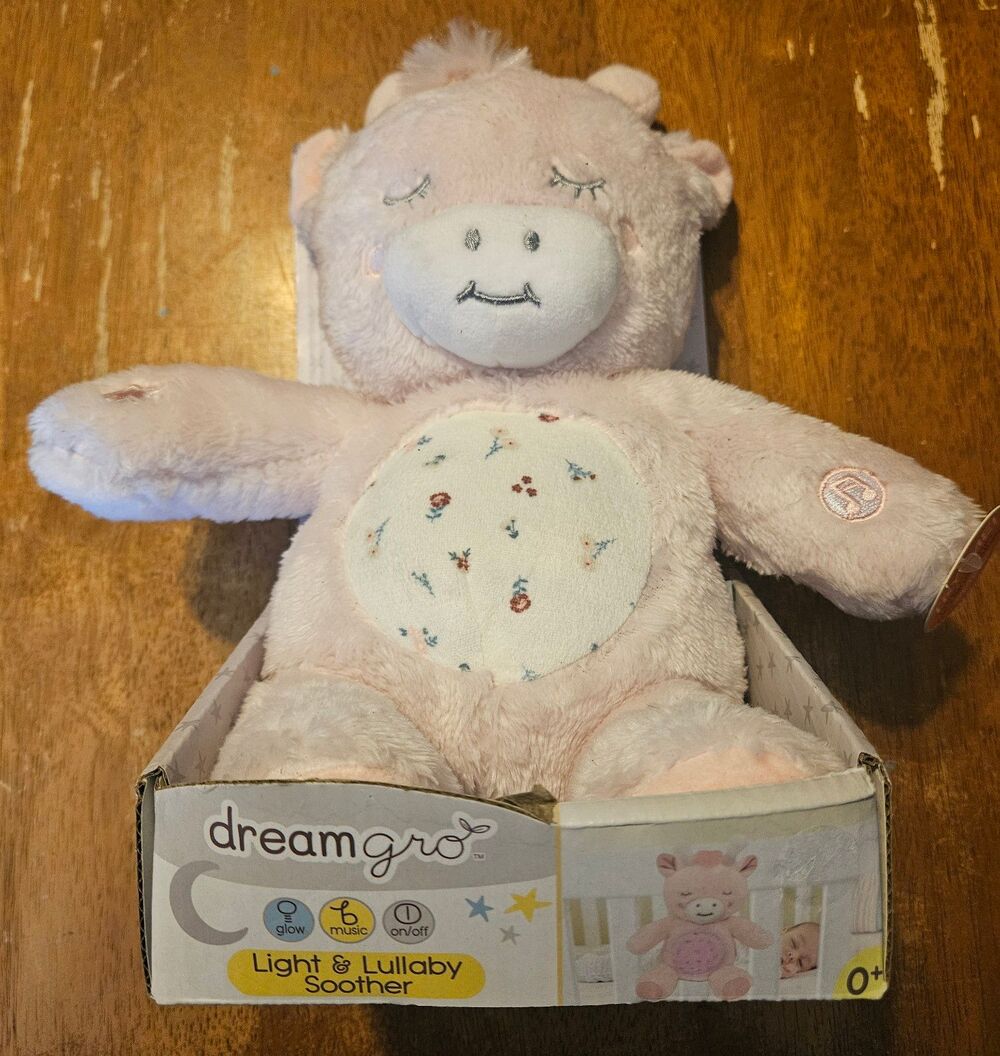 Dream Grow Light and Lullaby Soother Baby Gift  Soft Plush Music Pink